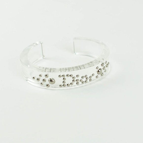 Dior Jewelry - DIOR: Translucent & Silver Studs Logo Cuff (nv)